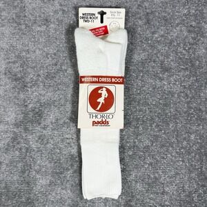 Vintage Thor-Lo Padds Socks TWD-11 White‎ Size 8 1/2-11 Western Dress Boot